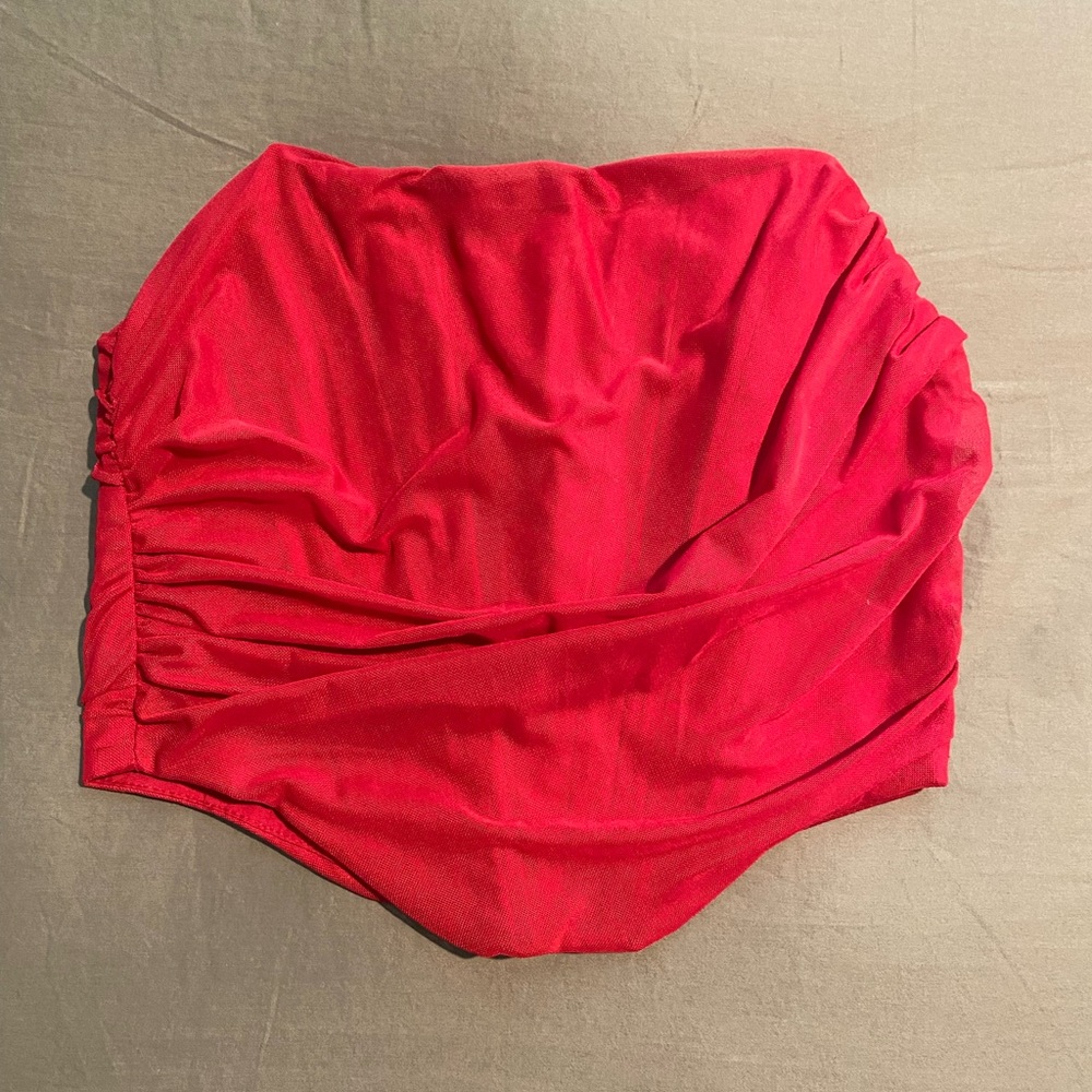 Ruched Red Corset Top w/ Boning
